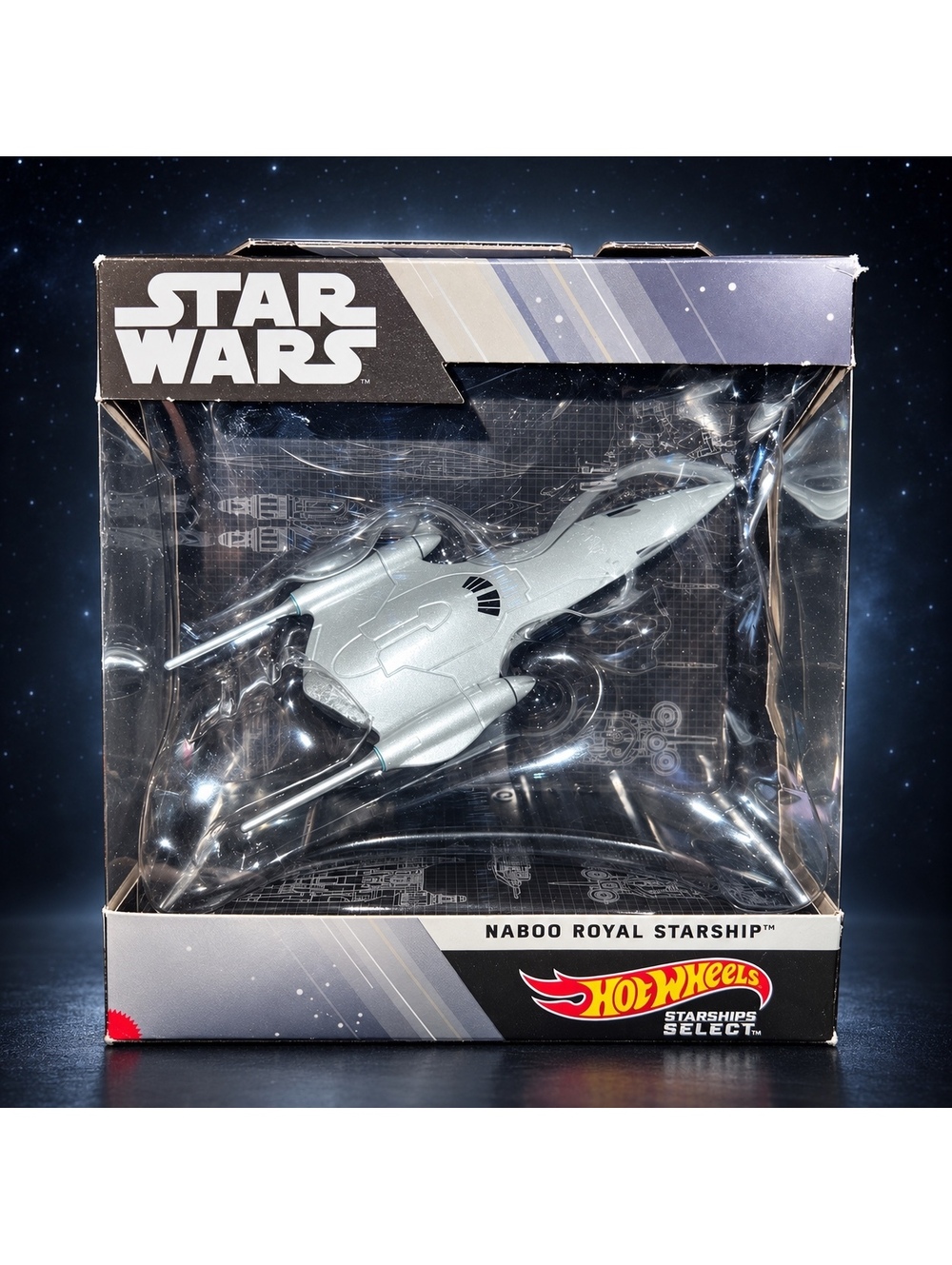 Hot Wheels Star Wars Starships Select Naboo Royal Starship #38 Boxed Diecast